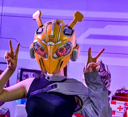 Bumblebee 1:1 — Sesli Kontrol & Uzaktan Kumanda Işıklı Akıllı Maske (Delüks Versiyon)
