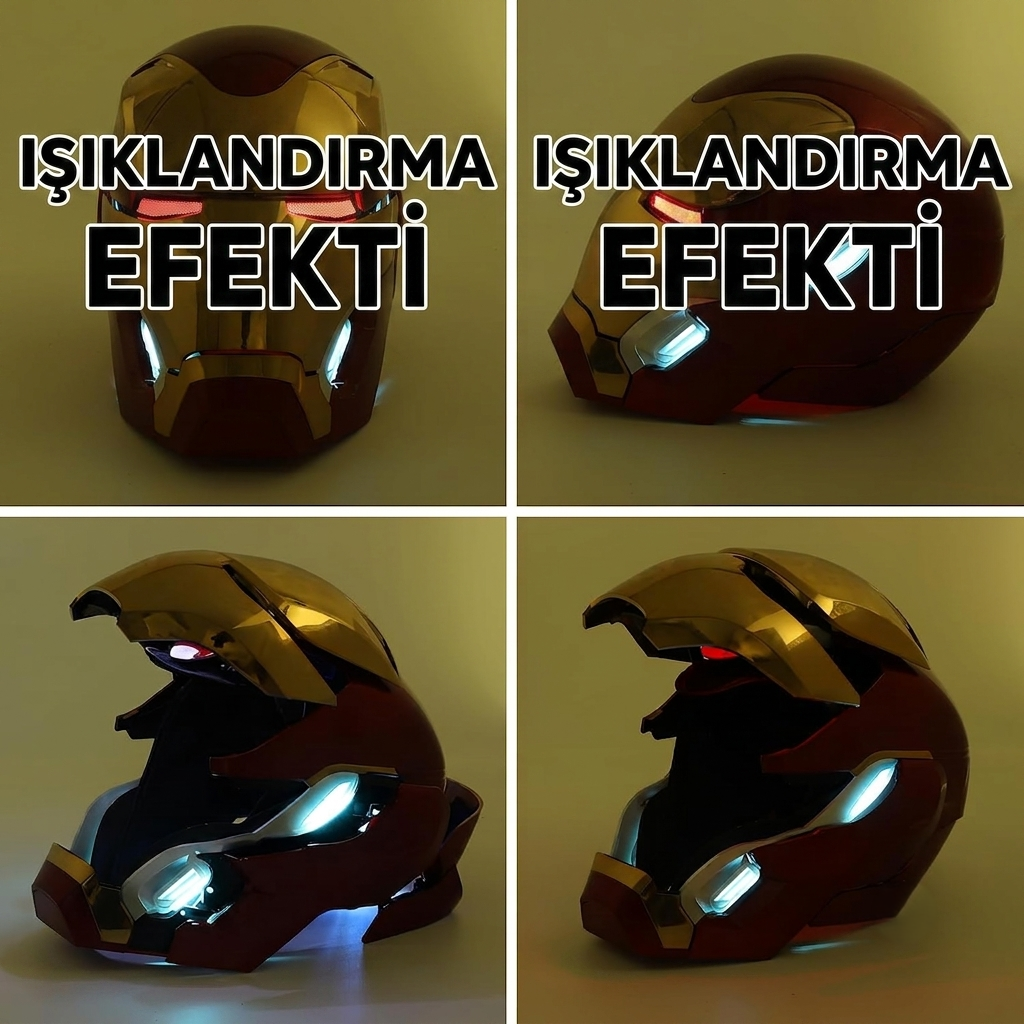 Iron Man MK50 Kask — Sesli Komut & Uzaktan Kumanda Işıklı Akıllı Maske
