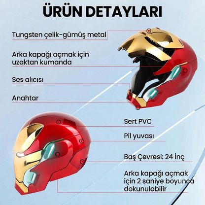 Iron Man MK50 Kask — Sesli Komut & Uzaktan Kumanda Işıklı Akıllı Maske